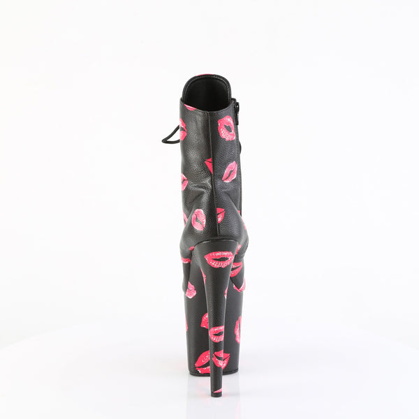 FLAMINGO-1020KISSES Plateau Stiefeletten Schwarz von Pleaser – Ansicht 4
