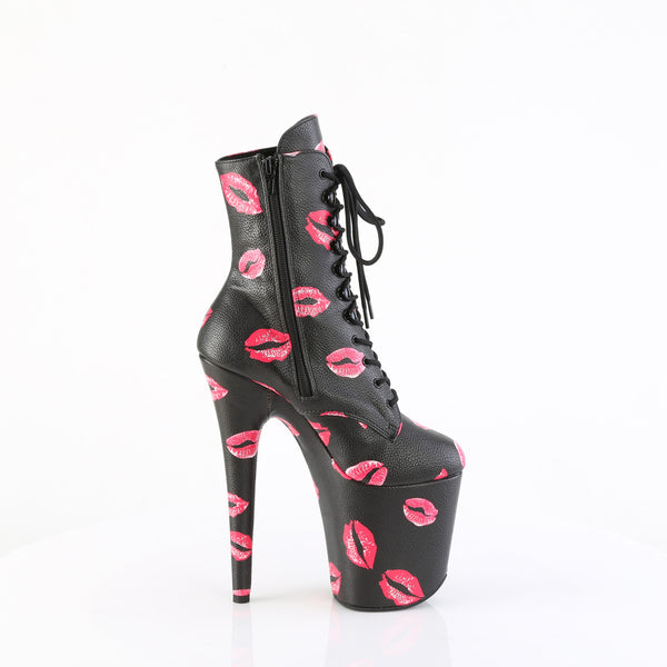 FLAMINGO-1020KISSES Plateau Stiefeletten Schwarz von Pleaser – Ansicht 5