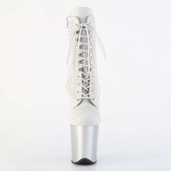 FLAMINGO-1020RM Plateau Stiefeletten Silber von Pleaser – Ansicht 2
