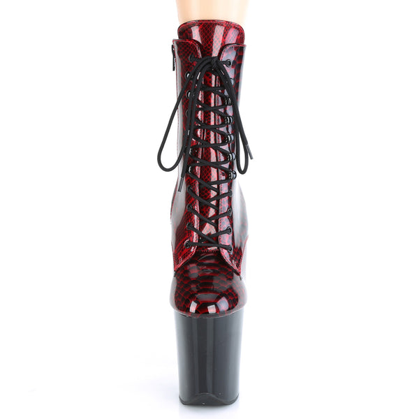 FLAMINGO-1020SP Plateau Stiefeletten Rot/Schwarz von Pleaser – Ansicht 2