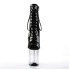 FLAMINGO-1021 Plateau Peeptoe Stiefeletten Schwarz Lack Transparent von Pleaser – Ansicht 2