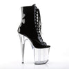 FLAMINGO-1021 Plateau Peeptoe Stiefeletten Schwarz Lack Transparent von Pleaser – Ansicht 5