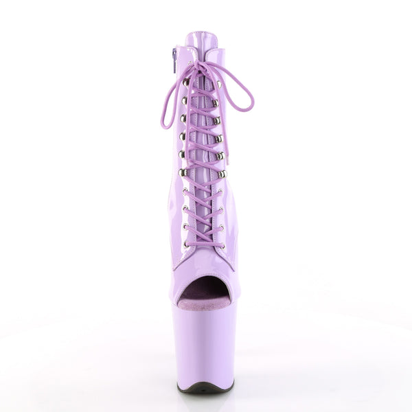 FLAMINGO-1021 Plateau Peeptoe Stiefelette - Violett Lack von Pleaser – Ansicht 2