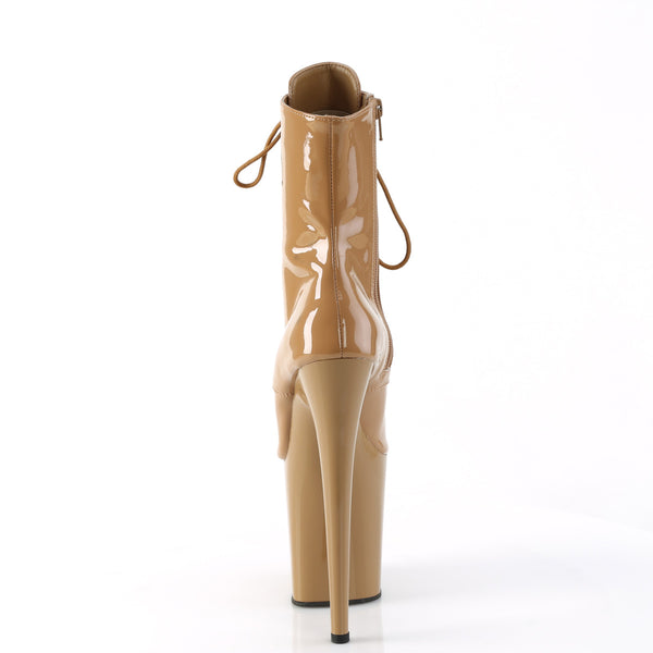 FLAMINGO-1021 Plateau Peeptoe Stiefeletten - Nude Lack von Pleaser – Ansicht 4