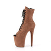 FLAMINGO-1021FS Plateau Stiefeletten - Braun Samt von Pleaser – Ansicht 3