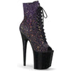 FLAMINGO-1021OMBG Plateau Stiefeletten Lila Glitzer von Pleaser