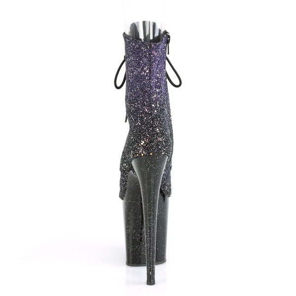 FLAMINGO-1021OMBG Plateau Stiefeletten Lila Glitzer von Pleaser – Ansicht 4