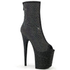 FLAMINGO-1031GM Plateau Stiefeletten - Schwarz/Glitzersteine von Pleaser