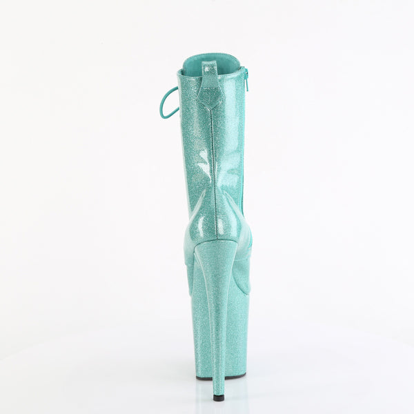 FLAMINGO-1040GP - Plateau Stiefeletten - Mint Grün/Glitzer Lack von Pleaser – Ansicht 4