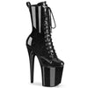 FLAMINGO-1040GP Plateau Stiefeletten Schwarz Lack von Pleaser