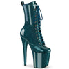 FLAMINGO-1040GP - Plateau Stiefeletten - Türkis Blau/Glitzer Lack von Pleaser