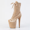 FLAMINGO-1045VEL Plateau Stiefeletten Beige Velour von Pleaser – Ansicht 3