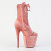 FLAMINGO-1045VEL Plateau Stiefeletten Pink Velour von Pleaser – Ansicht 5