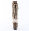 FLAMINGO-1045VEL Plateau Stiefeletten - Braun Velour von Pleaser – Ansicht 2