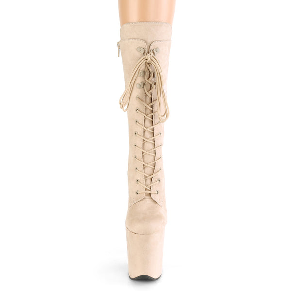 FLAMINGO-1050FS Plateau Stiefeletten - Beige | Pleaser
