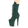 FLAMINGO-1050FS Plateau Stiefeletten Grün Samt | Pleaser