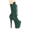 FLAMINGO-1050FS Plateau Stiefeletten Grün Samt | Pleaser