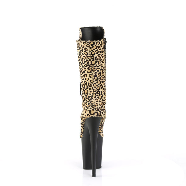 FLAMINGO-1050LP Plateau Stiefeletten Leopardenmuster Samt von Pleaser – Ansicht 4
