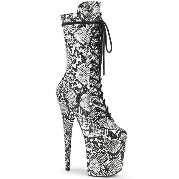 FLAMINGO-1050SP Plateau Stiefeletten - Schwarz/Weiß von Pleaser