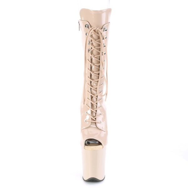 FLAMINGO-1051 Plateau Stiefeletten Lack/Nude von Pleaser – Ansicht 2
