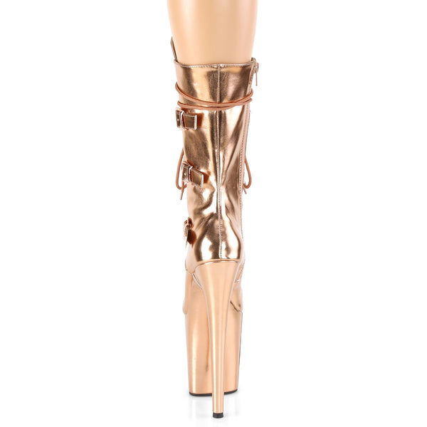 FLAMINGO-1053 Plateau Stiefeletten Rose Gold Metallic von Pleaser – Ansicht 4