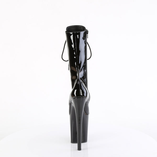 FLAMINGO-1054 Plateau Stiefeletten Schwarz Lack von Pleaser – Ansicht 4