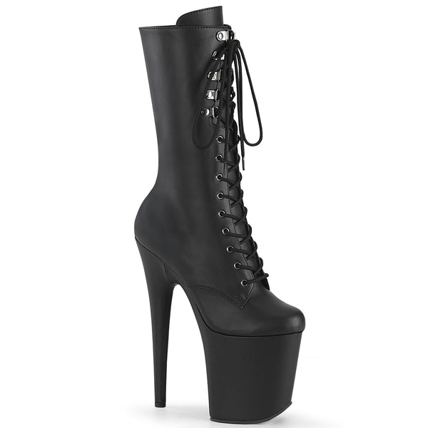 FLAMINGO-1054 Plateau Stiefeletten Schwarz Matt von Pleaser