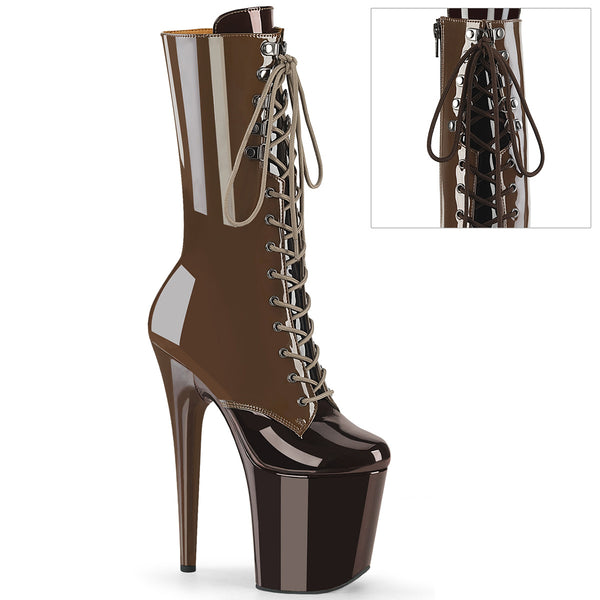 FLAMINGO-1054DC Plateau Stiefeletten Braun von Pleaser