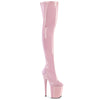 FLAMINGO-3000 - Plateau Overknee Stiefel - Rosa Lack von Pleaser
