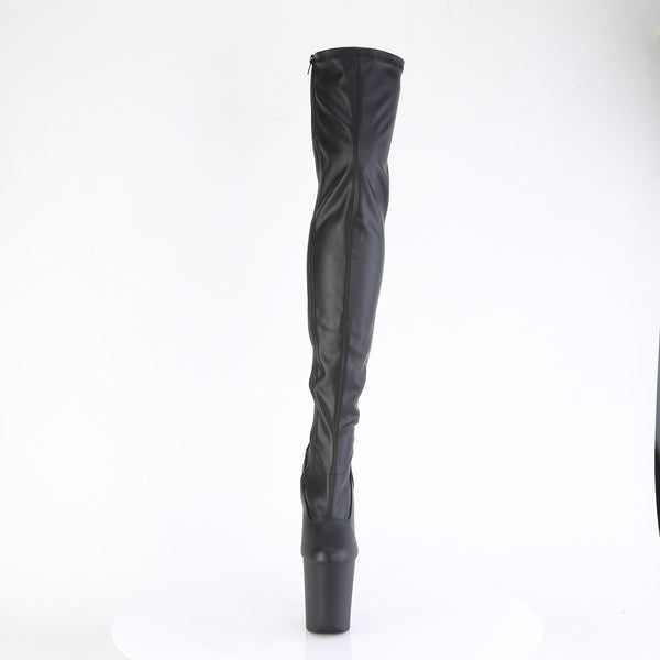 FLAMINGO-3000 - Plateau Overknee Stiefel - Schwarz Matt von Pleaser – Ansicht 2