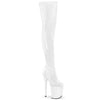FLAMINGO-3000 - Plateau Overknee Stiefel - Weiß lack von Pleaser