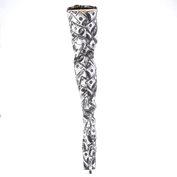 FLAMINGO-3000DP Plateau Overknee Stiefel Dollar Print von Pleaser – Ansicht 4