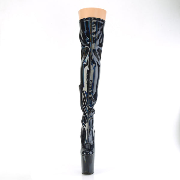 FLAMINGO-3000HWR Plateau Overknee Stiefel - Schwarz Schimmer von Pleaser – Ansicht 2