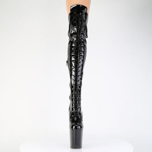 FLAMINGO-3014 Plateau Overknee Stiefel Schwarz von Pleaser – Ansicht 2