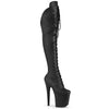 FLAMINGO-3014 Plateau Overknee Stiefel Schwarz Matt von Pleaser