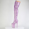 FLAMINGO-3020GP Plateau Overknee Stiefel Lila von Pleaser – Ansicht 3