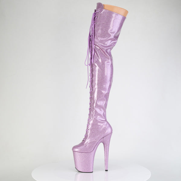 FLAMINGO-3020GP Plateau Overknee Stiefel Lila von Pleaser – Ansicht 3