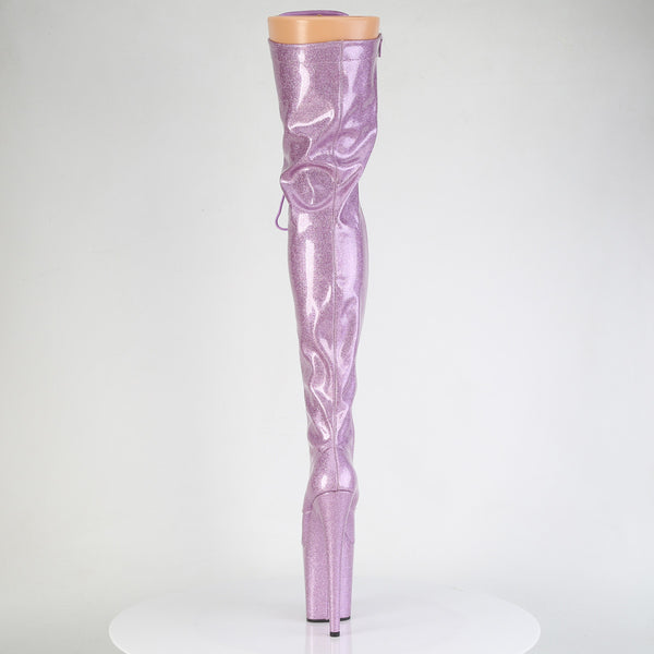 FLAMINGO-3020GP Plateau Overknee Stiefel Lila von Pleaser – Ansicht 4