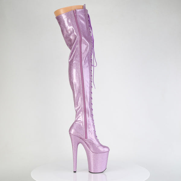 FLAMINGO-3020GP Plateau Overknee Stiefel Lila von Pleaser – Ansicht 5