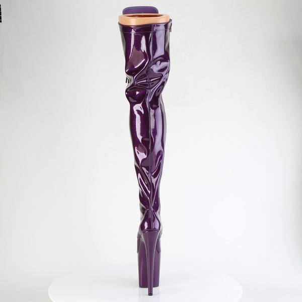 FLAMINGO-3020GP Plateau Overknee Stiefel Lila Glitzer von Pleaser – Ansicht 4