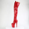 FLAMINGO-3020GP Plateau Overknee Stiefel Rot Lack | Pleaser