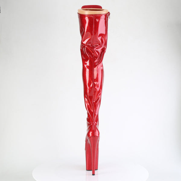 FLAMINGO-3020GP Plateau Overknee Stiefel Rot Lack | Pleaser