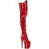 FLAMINGO-3020GP Plateau Overknee Stiefel Rot Lack | Pleaser
