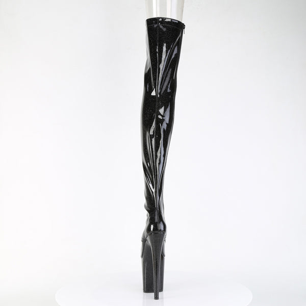 FLAMINGO-3021GP Plateau Overknee Stiefel Schwarz von Pleaser – Ansicht 4