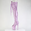 FLAMINGO-3021GP Plateau Overknee Stiefel Lila von Pleaser – Ansicht 3