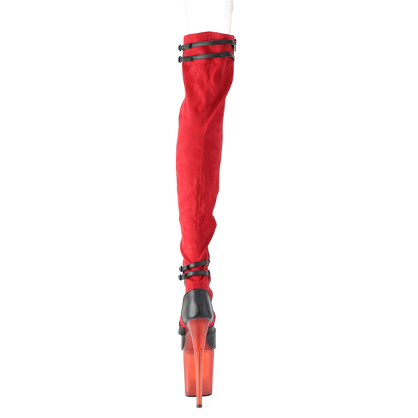 FLAMINGO-3027 Plateau Overknee Stiefel Rot Matt von Pleaser – Ansicht 4