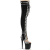 FLAMINGO-3027SP Plateau Overknee Stiefel - Schwarz von Pleaser