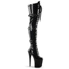 FLAMINGO-3028 Plateau Overknee Stiefel Schwarz von Pleaser