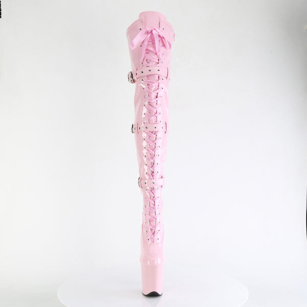FLAMINGO-3028 Plateau Overknee Stiefel Rosa Lack von Pleaser – Ansicht 2