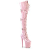 FLAMINGO-3028 Overknee Plateau Stiefel Rosa von Pleaser